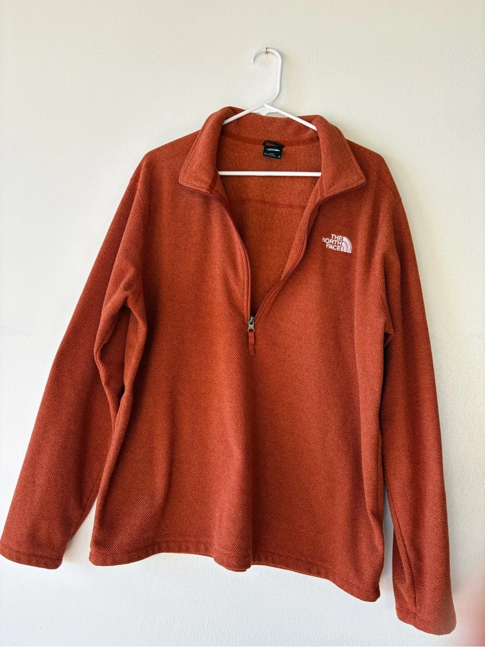 The North Face Men’s Zip-Up Fleece Pullover - Rust Orange